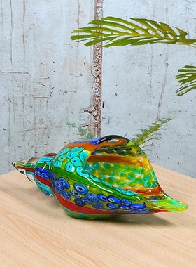 海螺烟缸摆件琉璃工艺品产地淄博烛之砂现代简约茶几家居装饰品