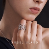 ANGEL ISLAND天使岛洛拉Lola高级感轻奢花朵锆石可调节开口戒指