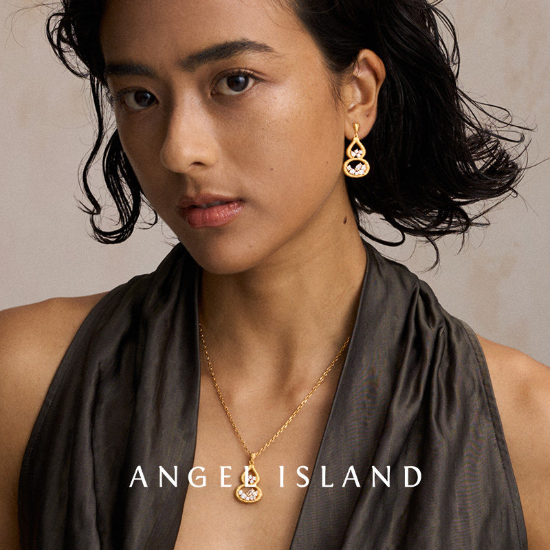 小小莎同款 ANGEL ISLAND天使岛 鎏金葫芦项链吊坠小众轻奢18k金