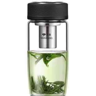 曲线大肚水杯 万象单层玻璃杯子女士加厚泡茶杯家用商务办公时尚