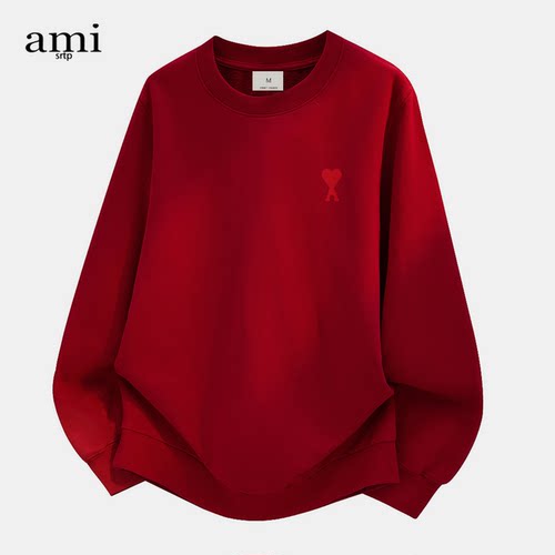 官方旗舰店Ami srtp卫衣男女同款春秋2026新款宽松加绒长袖打底衫