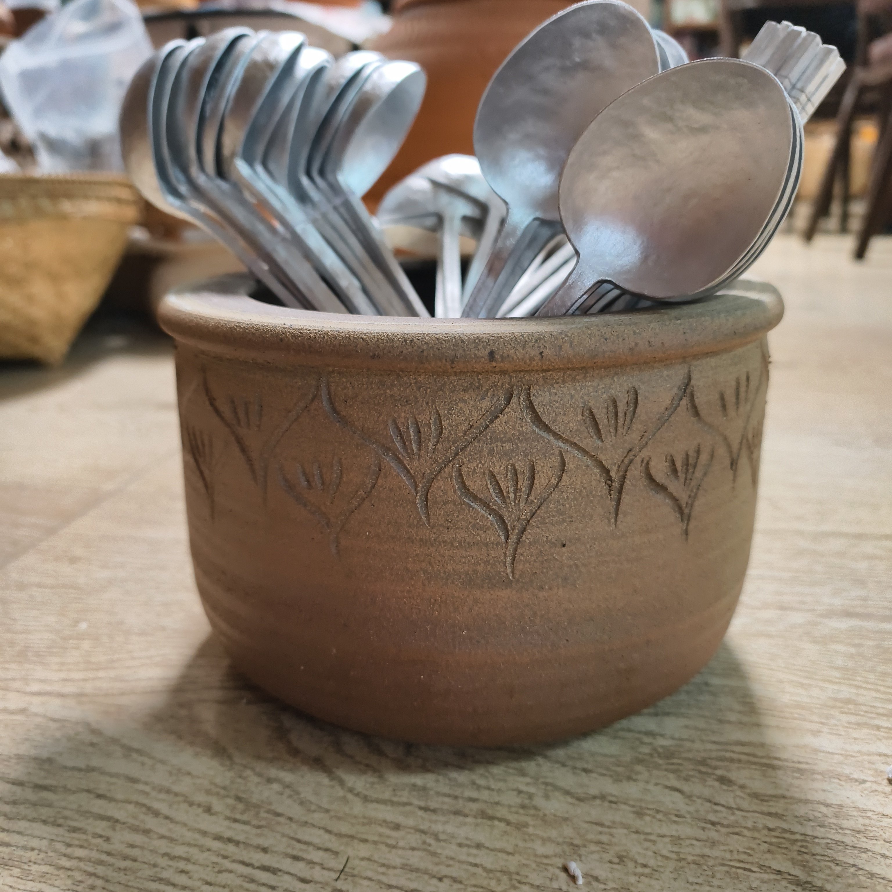 筷子餐具陶罐 水培植物罐 纯手工高温柴烧 粗陶微瑕 包邮