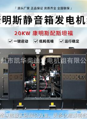 非洲专用20KW配斯坦福电机 户外黑色静音箱柴油发电机组
