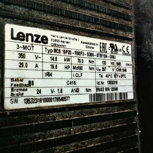 伧茨变桨电机：MCS 19P20-RS0P3-B38N-8T议价