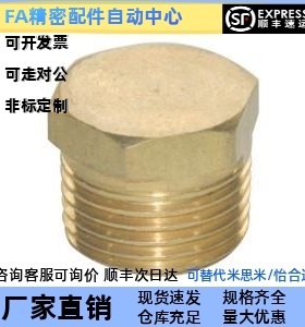 全铜六角气动接头管塞型平堵头XYE26-01/02/03/04外螺纹管道配件