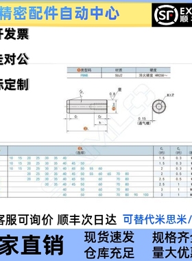PBNB-D6 D8 D10 D12 D13 D16-L10/L15/L20/L25/L30 内螺纹定位销