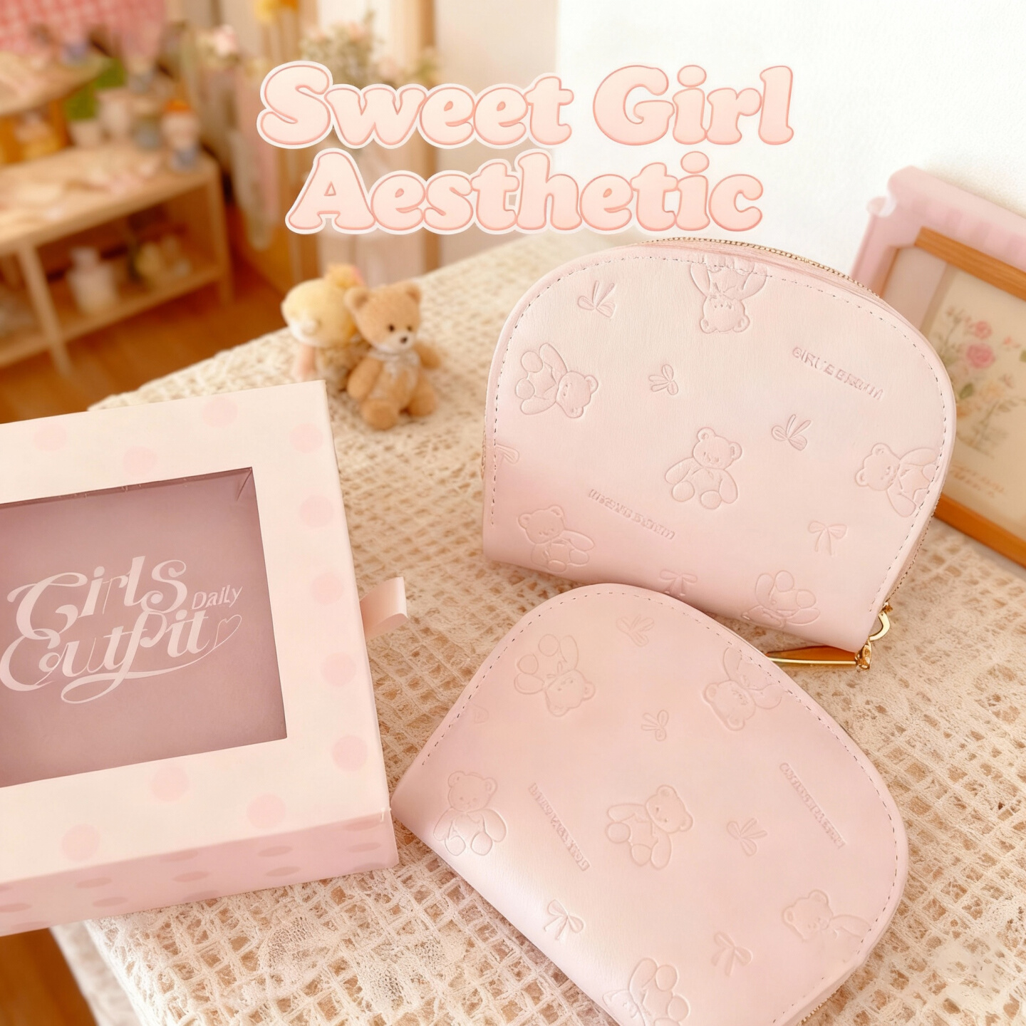 新款韩版可爱小熊短款女士卡包时尚简约学生多功能多卡位零钱包