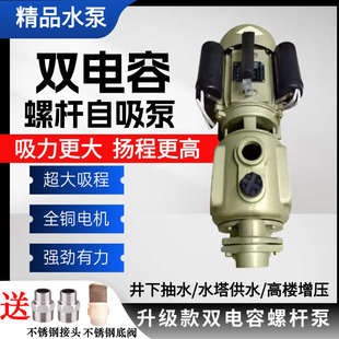 双电容螺杆泵大吸力家用高杨程自吸泵全自动增压泵抽水机水井水塔
