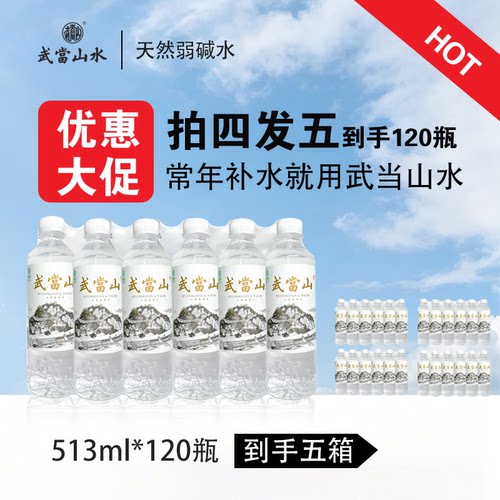 武当山天然弱碱水513ml*24*5箱装