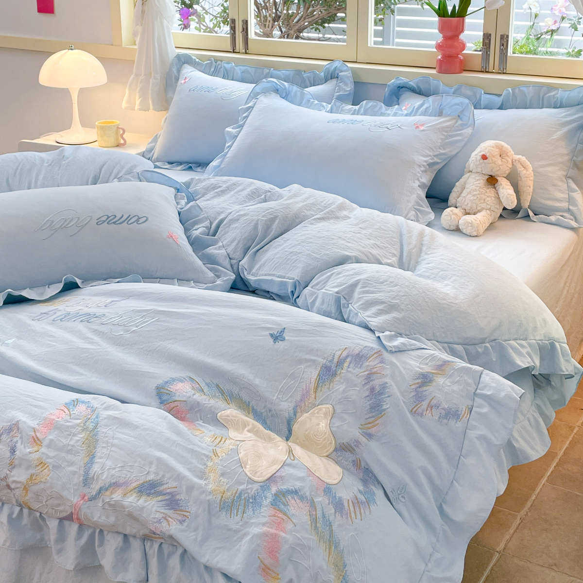 四件套纯棉全棉公主风少女心三件套小清新被单被套床笠学生宿舍3