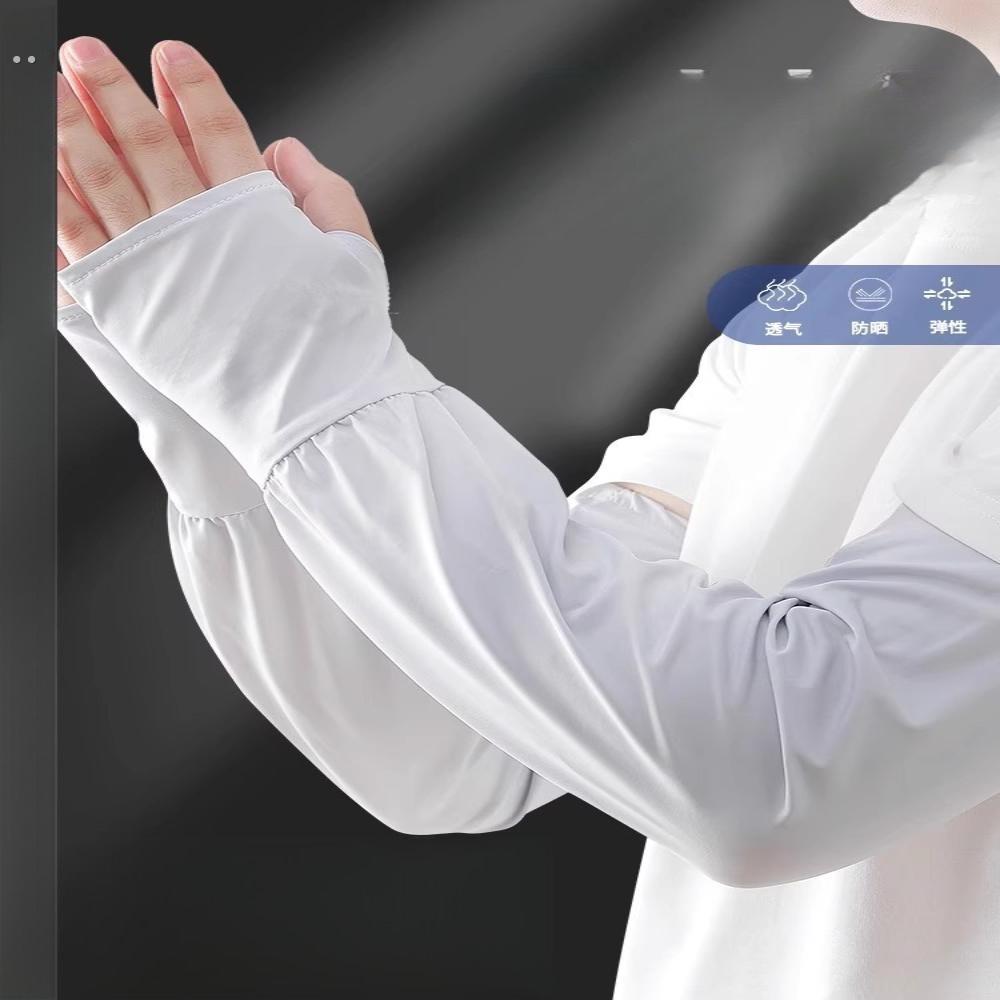 冰袖男士夏季宽松防晒冰丝袖套开车护臂薄款套袖户外骑行透气手套