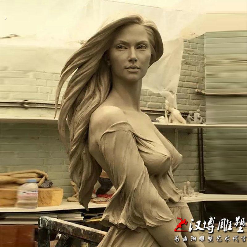 美女雕塑泥塑模型铜雕人物摆件城市景观园林户外广场室内摆放雕塑