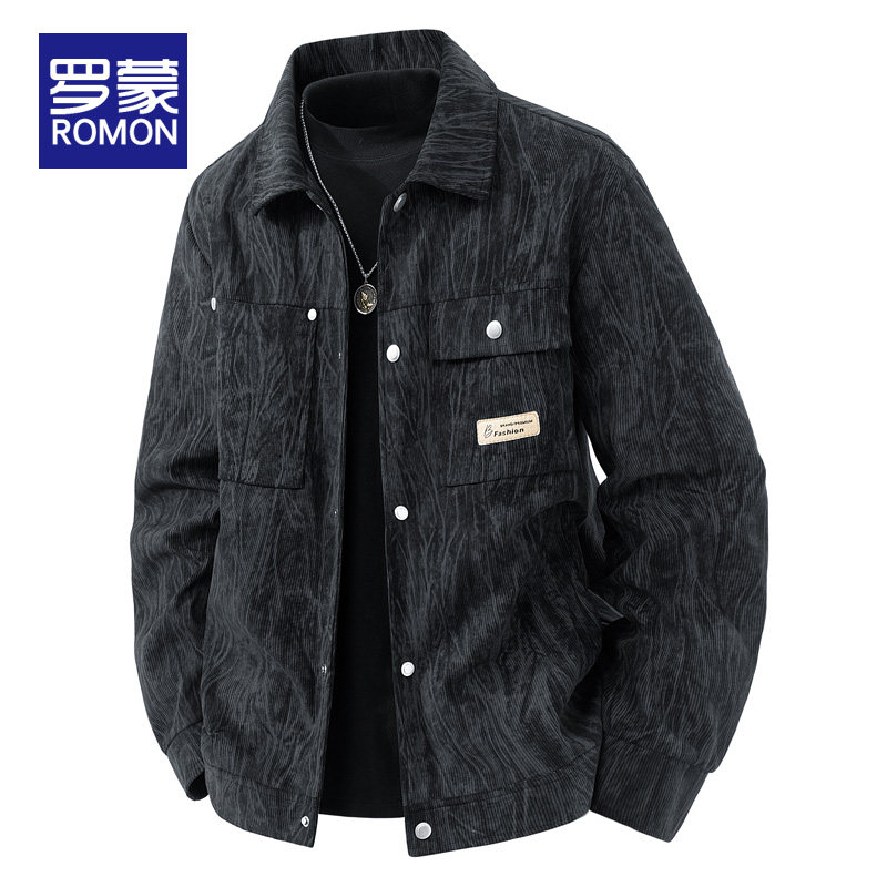 罗蒙春季男士外套新款休闲男装上衣美式加绒加厚冬季翻领工装夹克,男装,夹克,淘宝优惠券,粉丝福利购,淘宝优惠卷