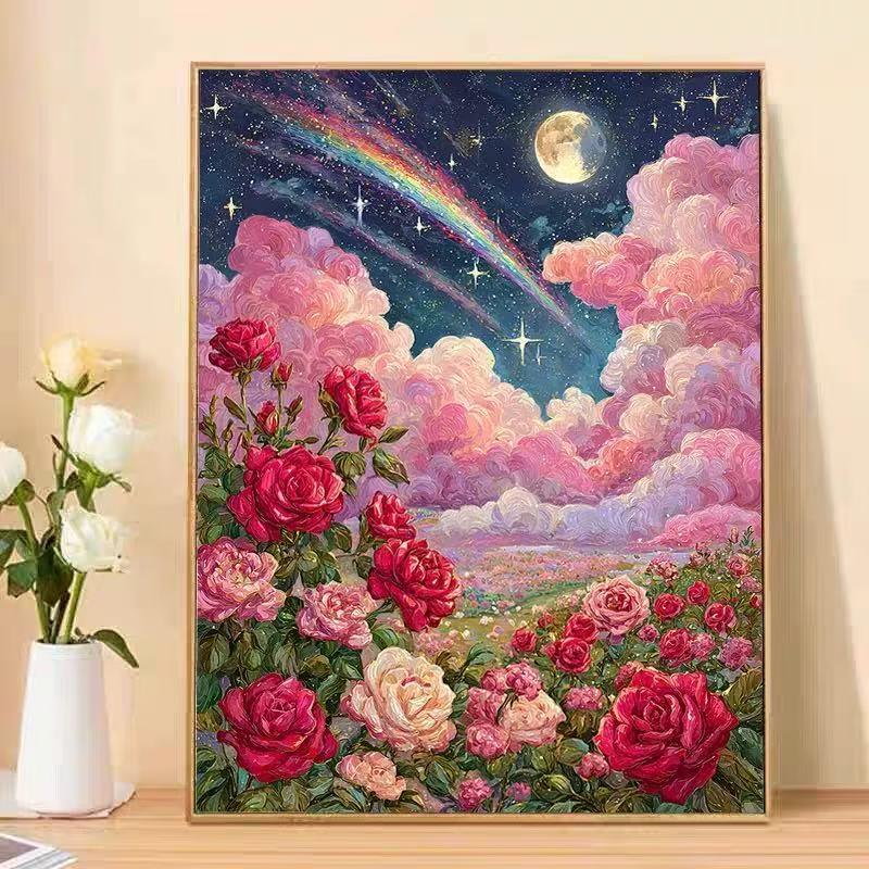 珂云满钻星空玫瑰DIY钻石画