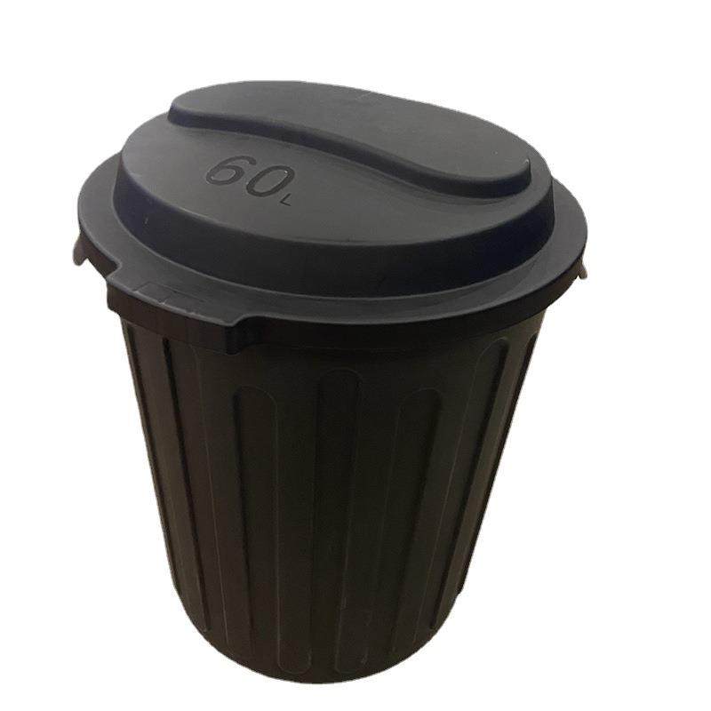 环卫垃圾桶大号加厚带盖垃圾桶60L室内客厅垃圾桶家用黑色厂家