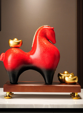 新中式马上有钱寓意摆件