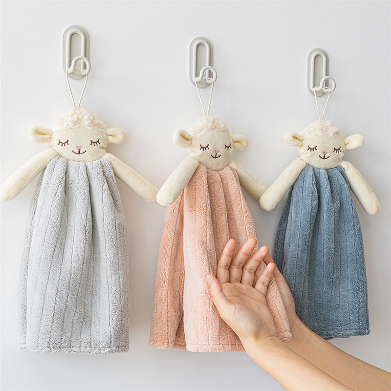 可爱擦手巾挂式超强吸水加厚厨房家用速干擦手布毛巾抹手布珊瑚绒