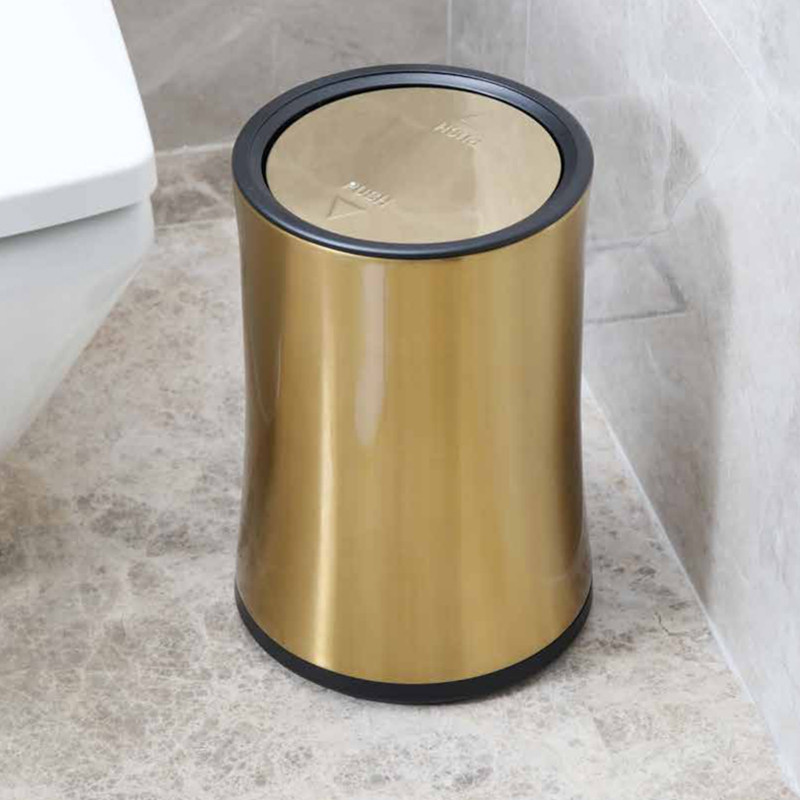 方形摇盖式垃圾桶锥形直投不锈钢客厅房间家用办公室酒店室内12升