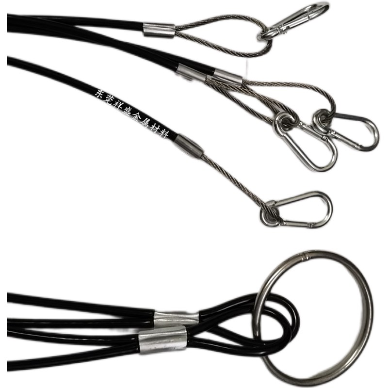 304 不锈钢钢丝绳拉索包胶包塑吊灯鱼眼端子大拉力钢丝绳1 3 20mm