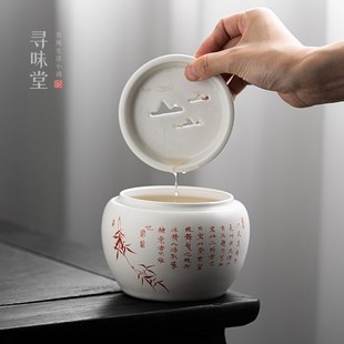 苏打釉品竹建水哑光复古茶水盂家用中式陶瓷干泡功夫茶具茶渣桶