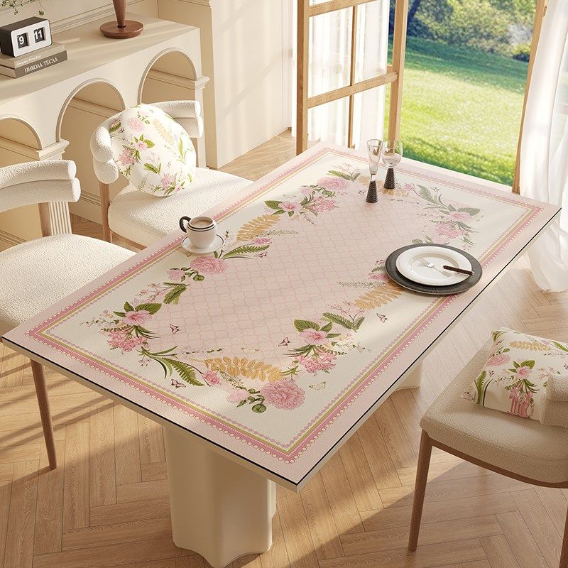 少女粉色皮革书桌写字台面垫免洗防水防油PVC桌布桌垫定制茶几垫,居家布艺,桌布,淘宝优惠券,粉丝福利购,淘宝优惠卷
