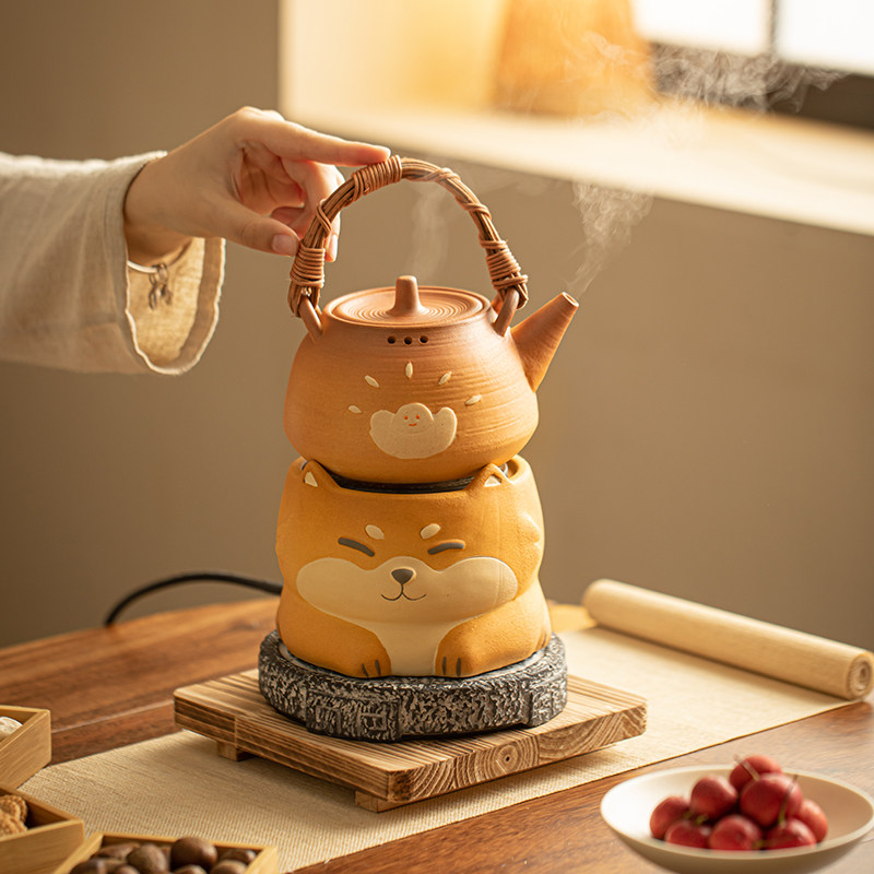 蕴华堂 围炉煮茶柴犬炭炉家用小型茶炉可干烧提梁防烫茶壶煮茶器,餐饮具,煮茶炉,淘宝优惠券,粉丝福利购,淘宝优惠卷