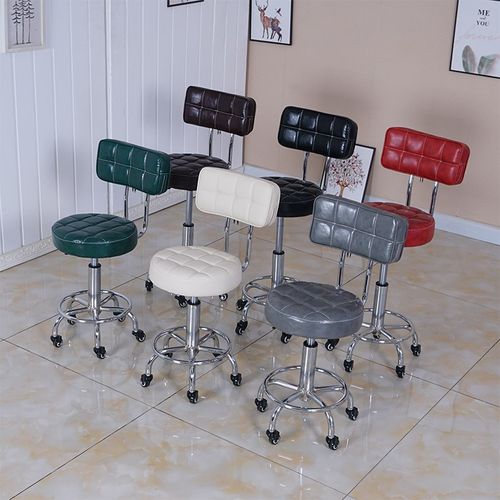 吧台椅可升降带靠背逍遥椅旋转大师椅理发店椅美容凳收银台高脚凳
