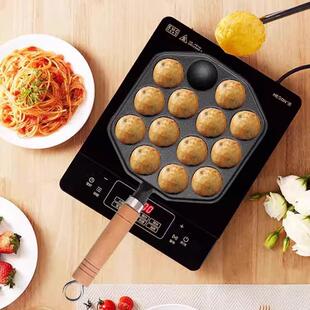 铸铁章鱼小丸子机家用模具无涂层煎锅不粘烧鹌鹑蛋虾扯蛋烤盘工具