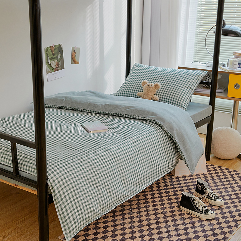 学生宿舍床上三件套人床上下铺被套床用品水洗棉少女生床品
