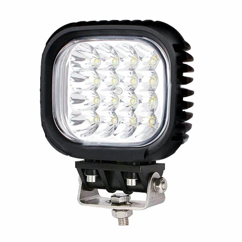高亮散光灯12V24V工程车LED灯48W方形工作灯挖机推土机前照大灯