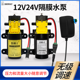 24V微型增压水泵220V自吸高压抽水隔膜泵小型家用净水器泵 小黄泵