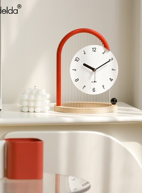 Mandelda家居客厅装饰品玄关台式座钟电视柜酒柜时钟办公桌面摆件