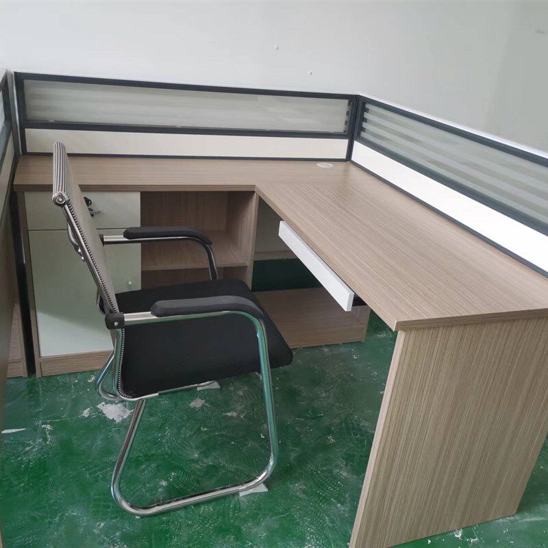 中山员工位屏风办公卡位L型T单2人办公桌职员工作弧形7字转角卡座