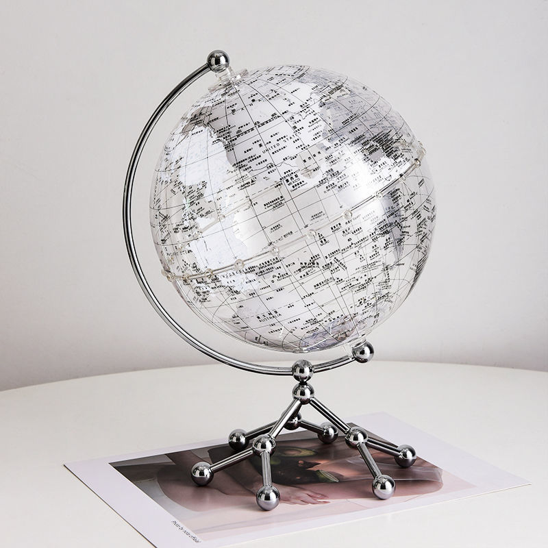 创意透明地球仪轻奢高档客厅电视柜书房办公室桌面摆件家居装饰品