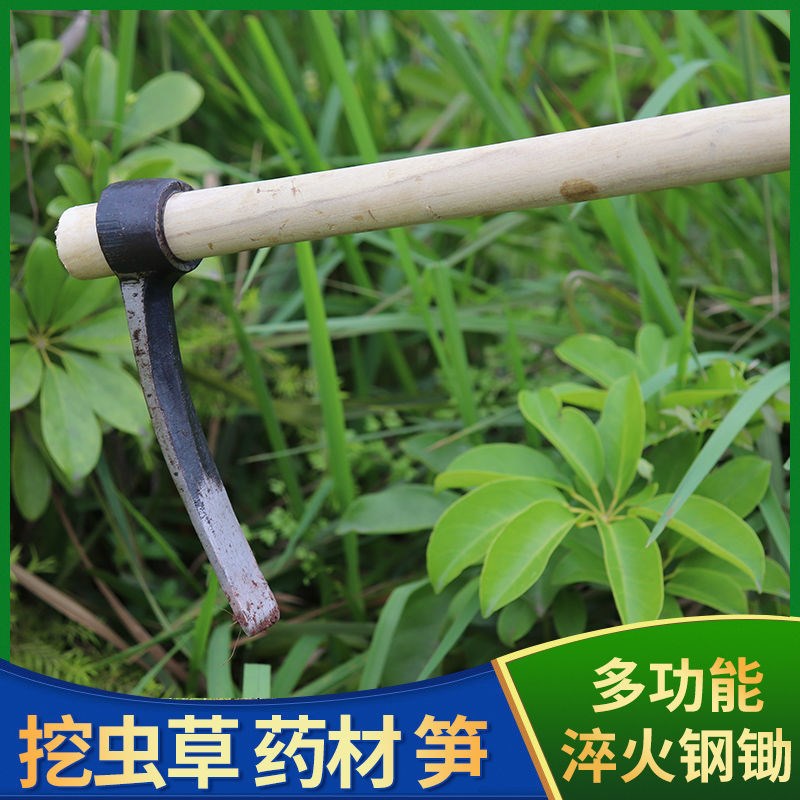 挖药材专用工具虫草锄挖虫草挖草药轨道钢锻打小锄头农用加厚小锄