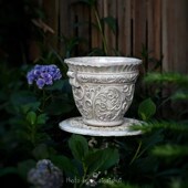 日系氧化镁浮雕创意花盆欧式 落地户外花园庭院造景布置客厅阳台