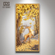 现代玄关入户手绘油画发财鹿欧式 饰画 简约客厅别墅挂画走廊楼梯装
