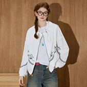 coolhut设计感立领重工刺绣花苞领口宽松轻薄2026春季 女式 外套