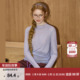 coolhut浅紫色半高领网纱波点打底衫 T恤 薄纱长袖 女2026春季 新款