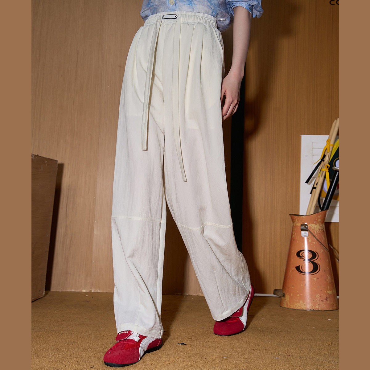 coolhut高腰直筒垂感宽松休闲2025夏季女式休闲裤慵懒山本裤百搭,女装/女士精品,休闲裤,淘宝优惠券,粉丝福利购,淘宝优惠卷