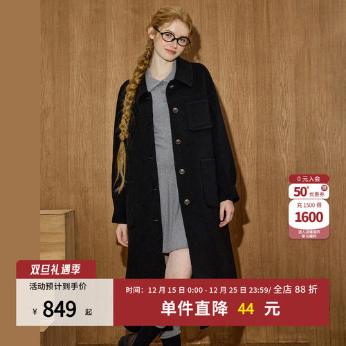 coolhut100%绵羊毛中长款大衣