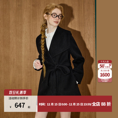 coolhut轻奢老钱风双面羊绒大衣