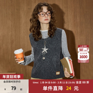 coolhut美式复古宽松百搭马甲2025秋季女式深灰色高级感时尚马甲