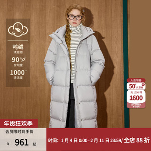 coolhut黑/灰色长款泡芙羽绒服冬季新款面包服保暖外套女装