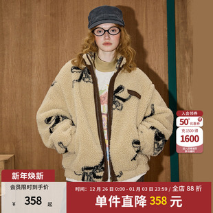 女式 短款 棉衣棉服外套 加厚保暖上衣冬季 coolhut立领仿羊羔毛女款