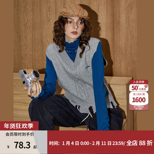 coolhut美式复古宽松百搭马甲2025秋季女式时尚马甲