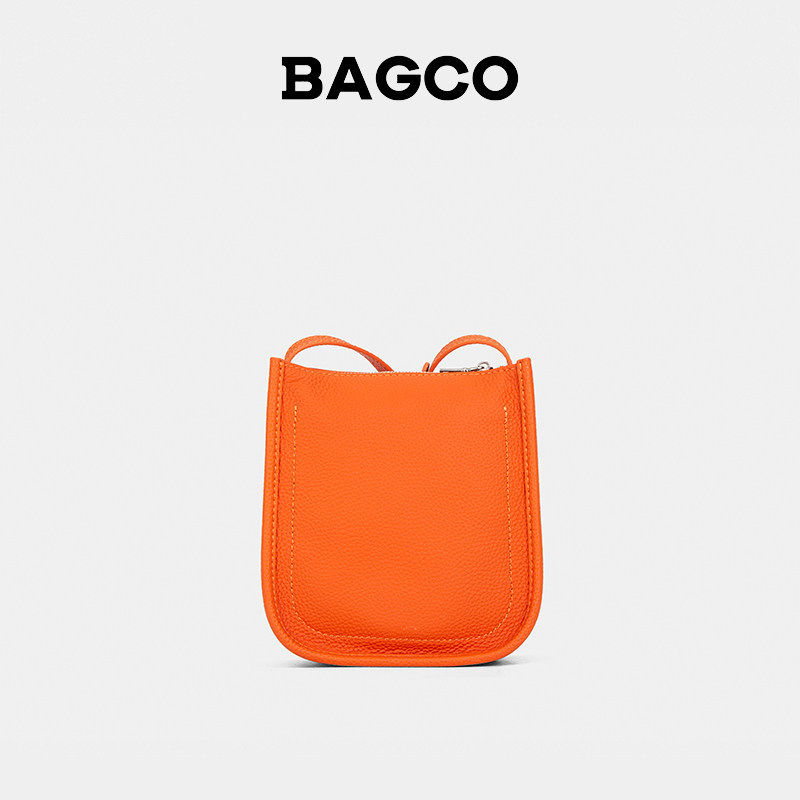 bagco2025新款头牛层皮革通勤轻便马卡龙色斜挎手机包便携小包1
