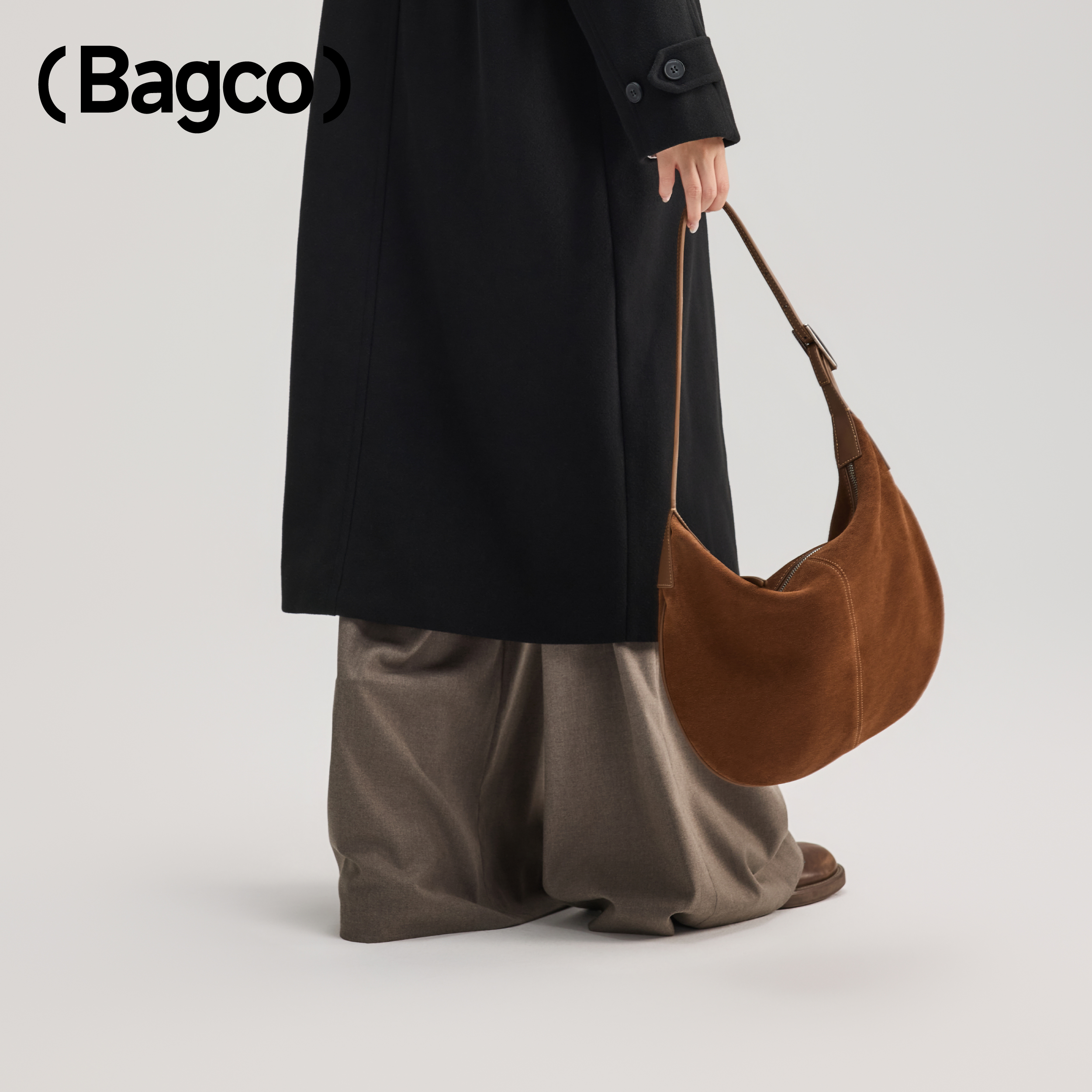 BAGCO头层高丝光磨砂hobo包