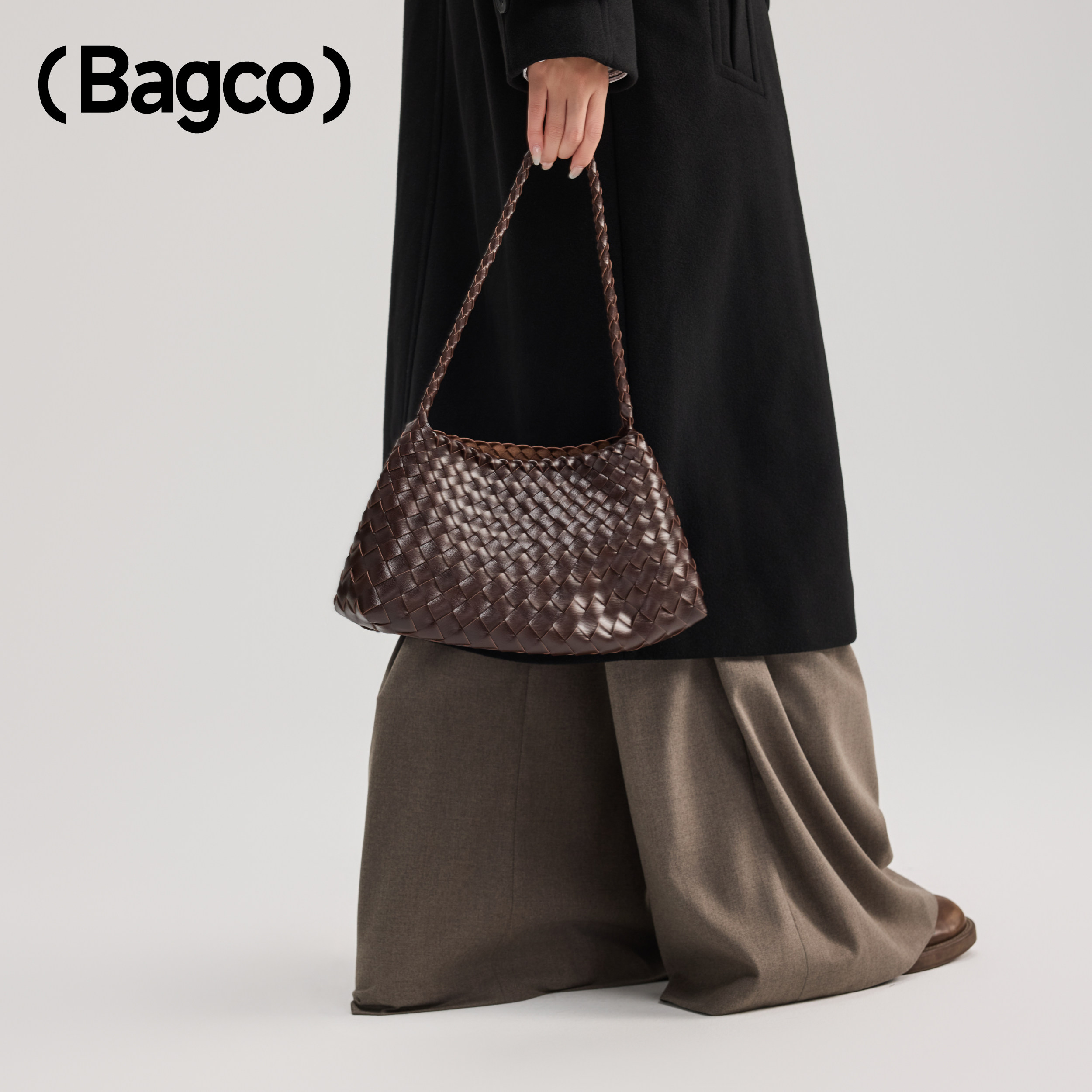 【沈梦辰同款】BAGCO手工编织月牙包单肩女包编织腋下包通勤包,箱包皮具/热销女包/男包,通用款女包,淘宝优惠券,粉丝福利购,淘宝优惠卷