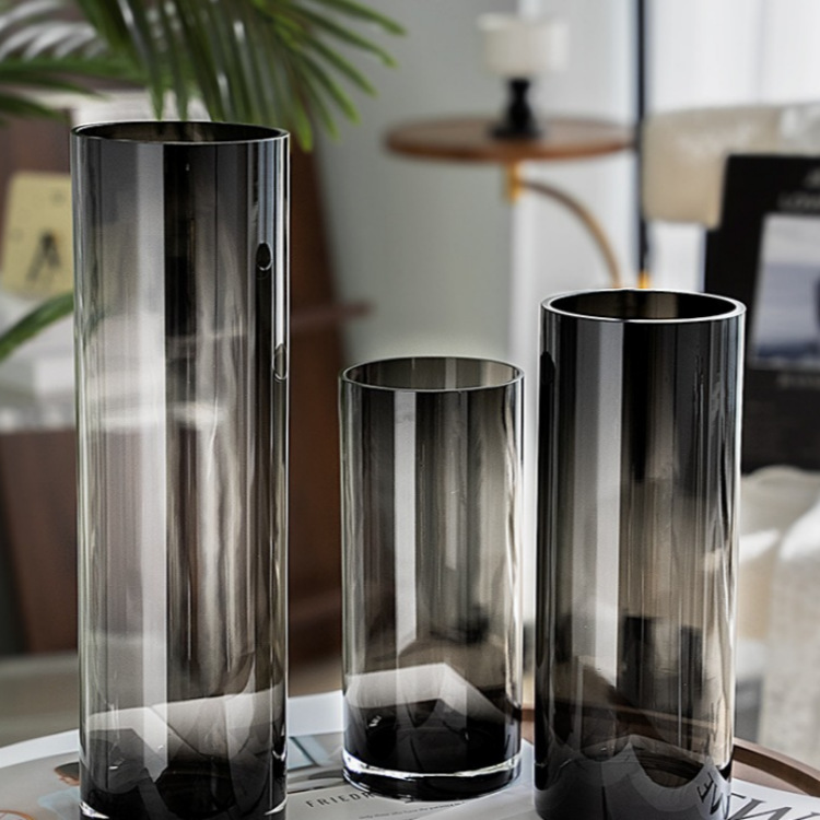 现代简约玻璃大号玻璃直筒i花瓶